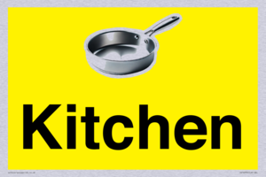 Kitchen Dementia Friendly signs yellow